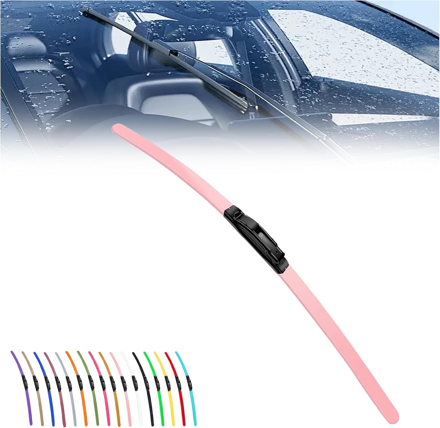 2025 New Colorful Boneless Silent Windshield Wipers  ,All Season Automotive Replacement Windshield Wipers Front Windshield Windshield Blade Window Wipers for Car